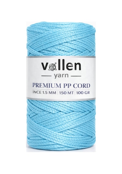 1.5mm-150mt Polyester Makrome Ipi, Supla Ipi, Çanta Ipi, Bileklik Ipi, Makrame, Bebe Mavi