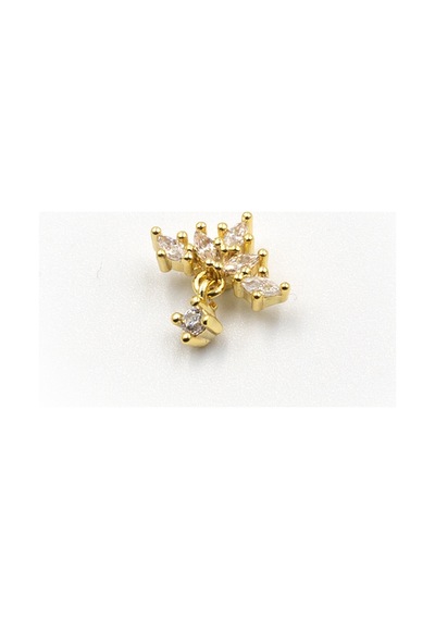 Gold Sallantılı Taç Tragus Helix Piercing - Anti Alerjik, Kararma Yapmaz Çok Renkli