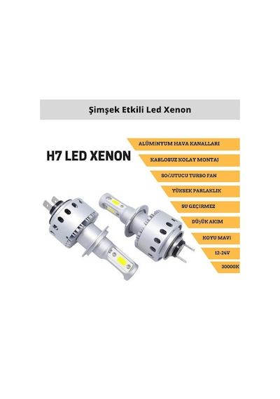Byx H7 Kablosuz 3000K Mavi Led Xenon
