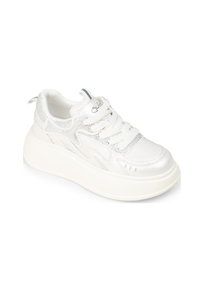 Deery Kadın Beyaz Taş Detaylı Platform Sneaker - 26424zbyzp01 Beyaz