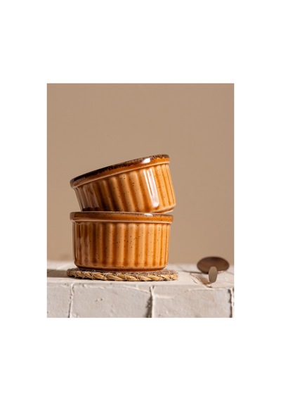 Madame Coco Kleby 2'li Natural Sufle Kabı - Turuncu - 10 Cm