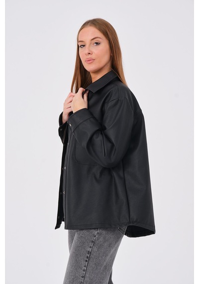 Pique Hscstore Kadın Çıtçıt Kapamalı Siyah Ceket - Lız