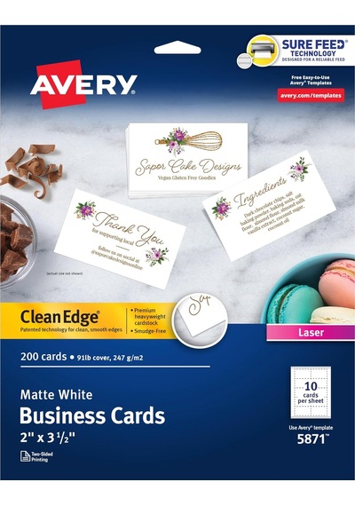 Avery Clean Edge Yazdırılabilir Kartvizitler, Emin Besleme Teknol