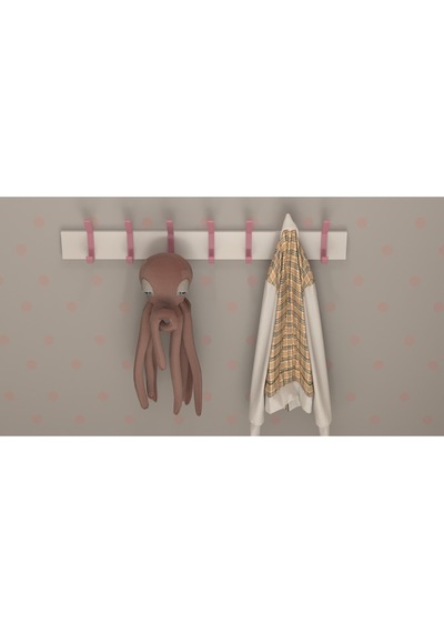 Hepsi3boyutlu Modern Duvar & Kapı Kanca Askılık - 7 Adet Pembe Kanca Askılık - Model No : 1 Pembe