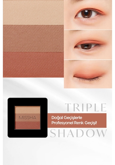 Yumuşak Dokulu, Dökülme Yapmayan 3 Renkli Göz Farı Triple Shadow No.17 Heart Ring 7