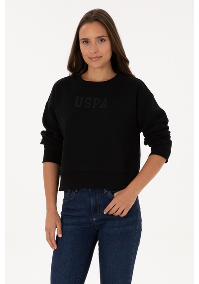 U.S. Polo Assn. Kadın Siyah Bisiklet Yaka Basic Sweatshirt 50307752-VR046