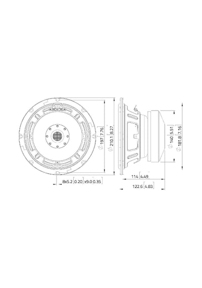 Lavoce Ssf082.00L Çıplak Hoparlör 8'' 700 Watt