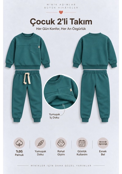 Ahengim Erkek Çocuk Cepli Sweatshirt Ve Jogger Eşofman Altı 2 Li Takım Günlük Rahat Çocuk Eşofman Seti Ak125 Koyu Yeşil Ahengim Erkek Çocuk Cepli Sweatshirt Ve Jogger Eşofman Altı 2 Li Takım Günlük Rahat Çocuk Eşofman Seti Ak125 Koyu Yeşil