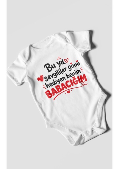 Morivokids Babaya Özel Kısa Kollu Bebek Body %100 Pamuk Zbn295-kk Beyaz