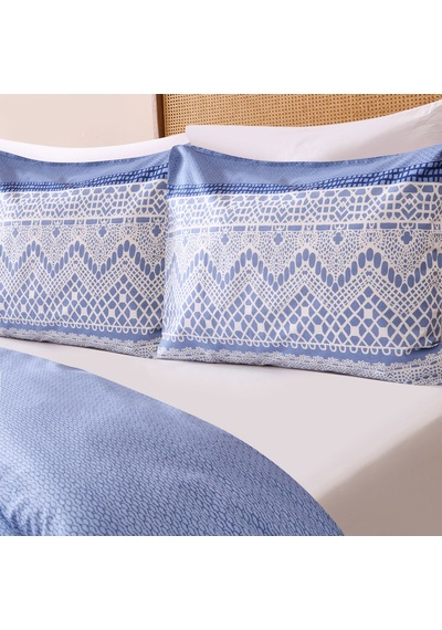 Soft Bumbac Çift Kişilik Nevresim Takımı - Mavi Renkli