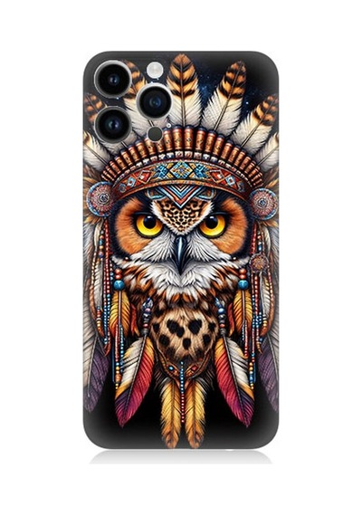 Apple Uyumlu iPhone 13 Pro Kabile Baykuşunun Bilgeliği Desenli Silikon Kılıf Çok Renkli