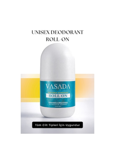 Vasada Ter Önleyici Beyazlatıcı Alüminyum İçermeyen Unisex Roll-On 50 ML