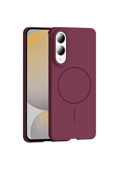 Zore Galaxy S25 Edge Kılıf M-safe Şarj Özellikli Nvth Ruby Sert Kapak - Mürdüm