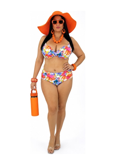 Büyük Beden Kaplı Telli Canlı Çiçek Desenli Orta Bağlantılı Tasarım Ayarlanabilir Askılı Kadın Bikini Takım Çok Renkli Büyük Beden Kaplı Telli Canlı Çiçek Desenli Orta Bağlantılı Tasarım Ayarlanabilir Askılı Kadın Bikini Takım Çok Renkli