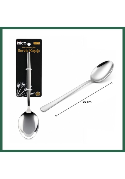Bezos Krom Metal Servis Kaşığı 27 Cm Bzs01