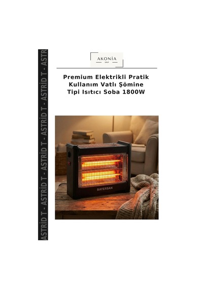 Premium Elektrikli Pratik Kullanım Vatlı Şömine Tipi Isıtıcı Soba 1800w