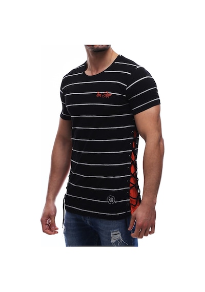 Madmext Yandan Bağcıklı Siyah Tişört 2567