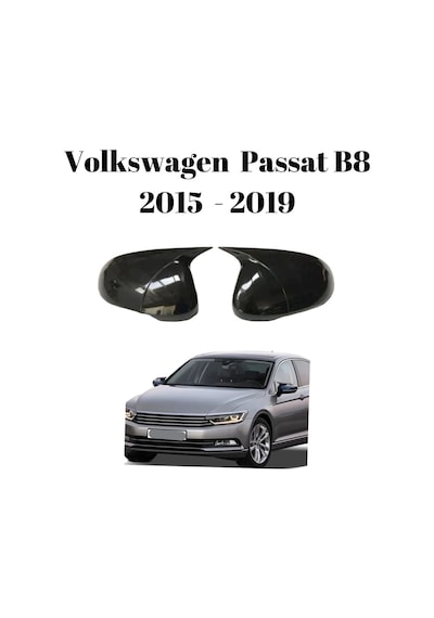 Volkswagen Vw Passat B8 2015 2016 2017 2018 2019 Uyumlu Yarasa Batman Ayna Kapağı Takımı Piano Black Parlak Siyah