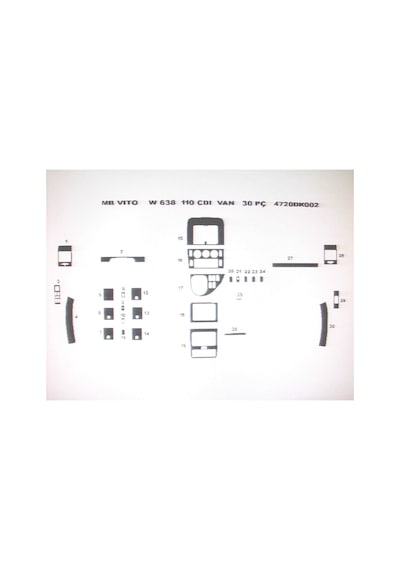 Mercedes Vıto 110 1996-2003 30 Parça Torpido Kaplama Renk Ceviz