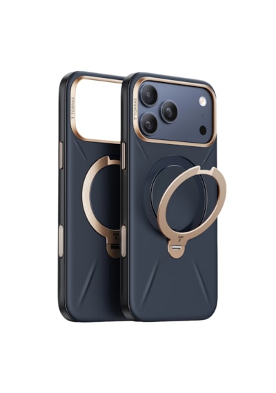 Torras Apple iPhone Uyumlu 17 Pro O Stand Spin Vegskin Serisi Magsafe Kılıf Lacivert