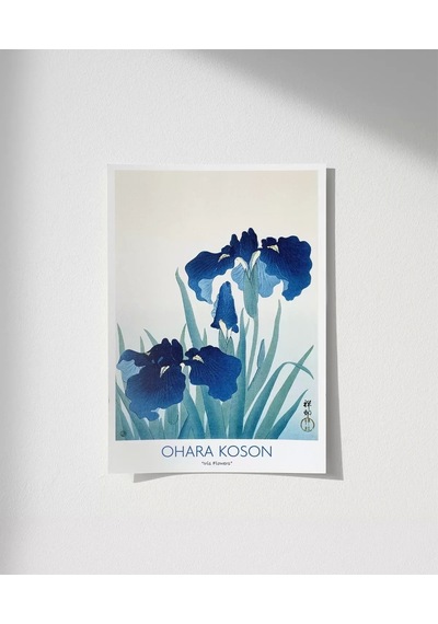 Çerçevesiz Poster Ohara Koson Süsen Çiçekleri 2