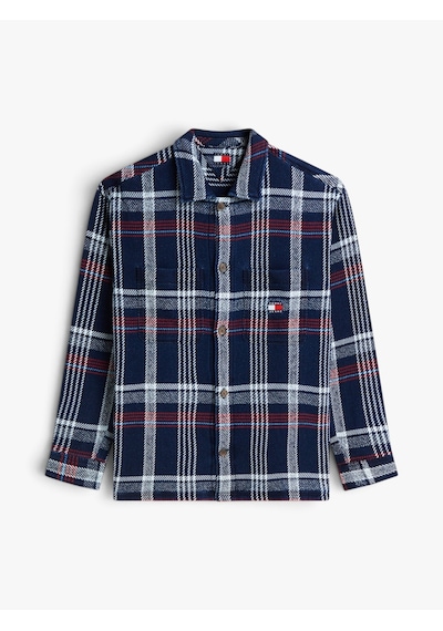 Tommy Hilfiger Tjm Check Overshırt Erkek Mavi Gömlek - Dm0dm23135