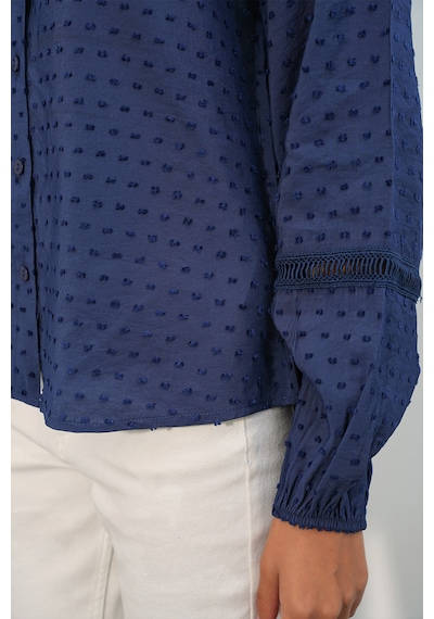 Bigdart Kadın Oversize Desenli Gömlek 20379 - Lacivert Lacıvert