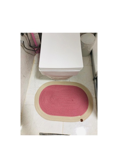 Jüt,hasır,tek Li,banyo Paspası,bohem Tarzı Banyo Takımı, Paspas/40x60 Pembe Pembe