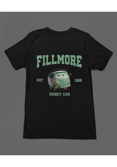 Bumeta Fillmore Arabalar Cars Şimşek Mcqeen Unisex Tişört T-shirt Siyah