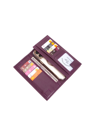 Newish Polo Erkek Deri Telefon Kağıt Para Bölmeli Portföy Kartlık Ve Cüzdan New397 Mor