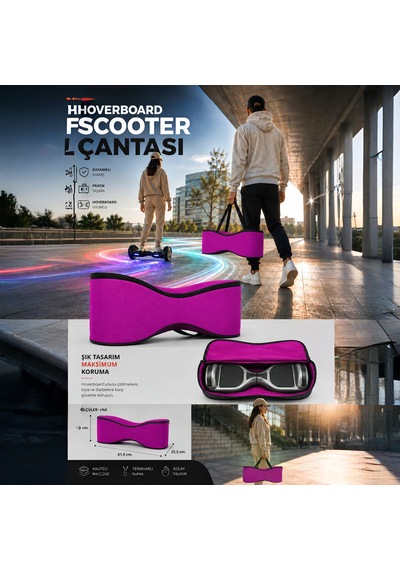 Orijinal Hoverboard Elektrikli Kaykay Taşıma Çantası Yüksek Kalite Çanta Kılıf 6.5 İnch Fuşya
