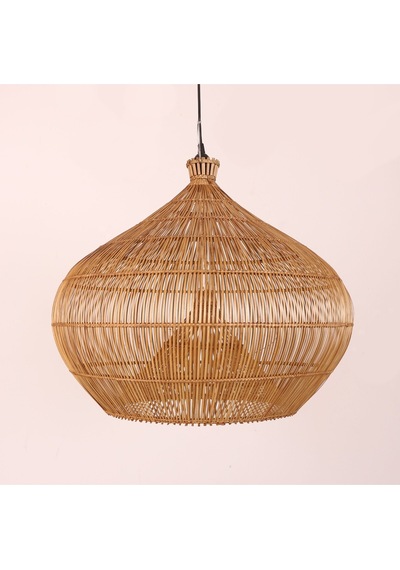 Atlas Doğal Rattan Avize 50x60 Cm Bej