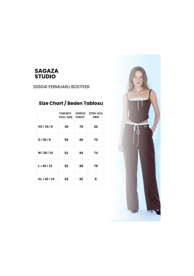 Sagaza Studio Ss6041 Fermuarlı İnce Askılı Büstiyer Kahverengi