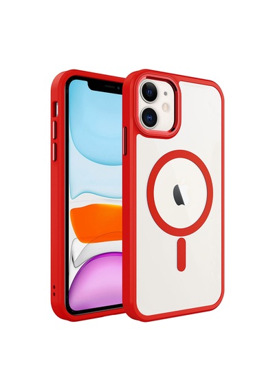 Apple Uyumlu iPhone 11 Kılıf Wireless Şarj Özellikli Klfs Krom Magsafe Silikon Kapak - Derin Mor Derin Mor