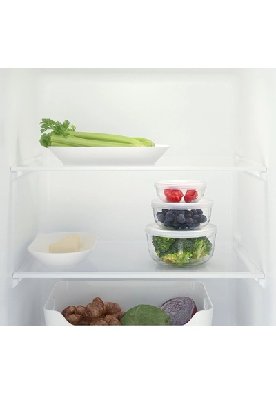 Ikea Bestämma 3'lü Gıda Saklama Kabı Seti 190 / 400 / 730 Ml Şeffaf Beyaz Şeffaf - Beyaz