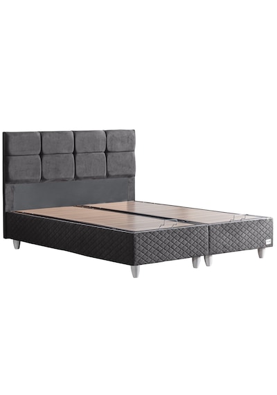 Gümüş İkili Set, Gümüş Çift Kişilik Baza Başlık Seti Antrasit 150 x 200