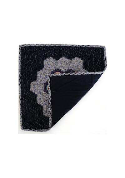 Patchwork El Yapımı Dantel Ve Kumaş Tasarım Yastık Kılıfı Siyah