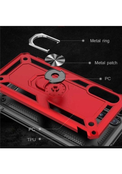 Samsung Uyumlu Galaxy A6 Plus Zirhli Standli Yüzüklü Kilif 396048739
