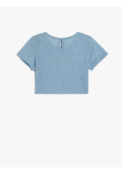 Koton Crop Bluz Kısa Kollu Yuvarlak Yaka Slogan Baskılı Pullu Payetli Mavi 4skg60085ak Mavi Koton Crop Bluz Kısa Kollu Yuvarlak Yaka Slogan Baskılı Pullu Payetli Mavi 4skg60085ak Mavi