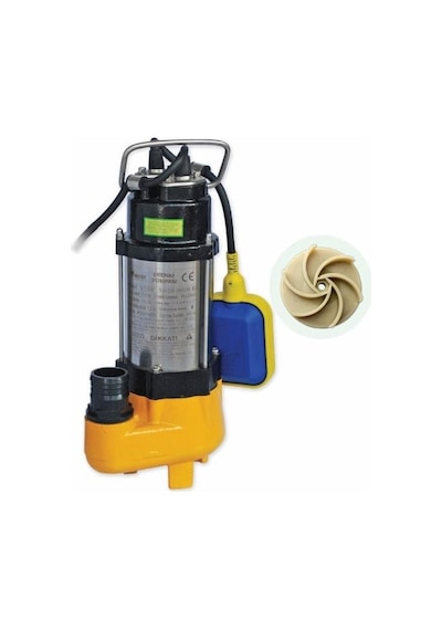 Water Sound V250f Kirli Su Aktarma, Vortex Fanlı Drenaj Dalgıç Pompa 7 Mt. Yükseklik 9 M³/h