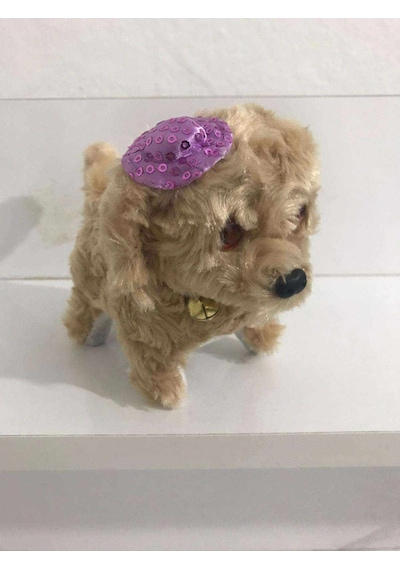 Pilli Havlayan Köpek Oyuncak 15 CM Kahverengi
