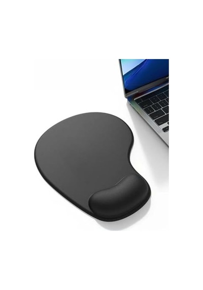 Ergonomik Bilek Destekli Kaymaz Taban Mouse Pad - Siyah