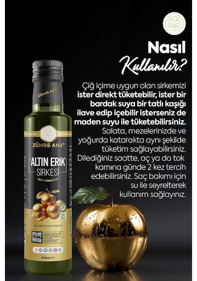 Zühre Ana Mirabelle Altın Erik Sirkesi 500 ML