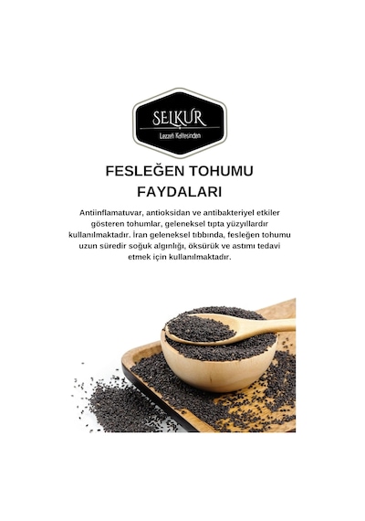 Selkur Fesleğen Tohumu Yenilebilir 1kg