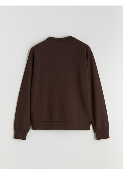 Lcw Everyday Kahverengi Bisiklet Yaka Taşlı Kadın Sweatshirt