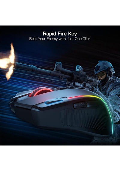 M612 Pro Rgb Oyun Faresi, 8000 Dpı Kablolu/kablosuz Optik Oyuncu Faresi, 9 Programlanabilir Tuş Ve Arka Plan Aydınlatması, Bt & 2.4g, Yazılım Destekli, Rapid Fire Button M612 Pro Rgb Oyun Faresi, 8000 Dpı Kablolu/kablosuz Optik Oyuncu Faresi, 9 Programlanabilir Tuş Ve Arka Plan Aydınlatması, Bt & 2.4g, Yazılım Destekli, Rapid Fire Button