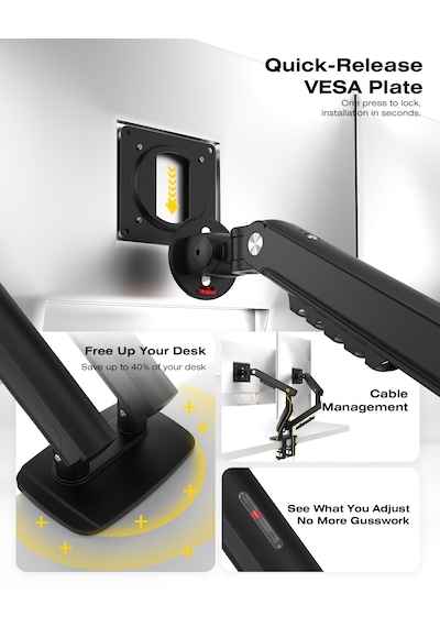 Nb North Bayou A5c 17-32 İnch Çift Kol 2-9 Kg Vesa Uyumlu Monitör Standı