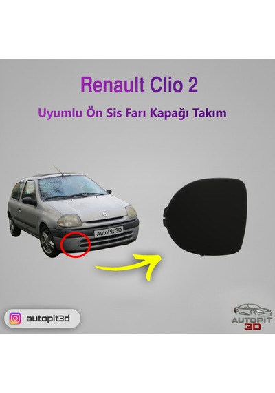 Renault Clio 2 1998-2001 Uyumlu Sis Farı Kapağı Takım Sis Farı Kapağı Takım
