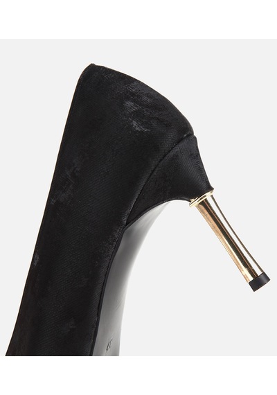 Hotiç Kadın Süet Siyah Gold Detaylı İnce Topuklu Stiletto 01ayh332690a100 01ayh332690a100