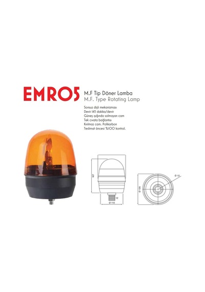 Massey Ferguson Galaxi Döner Lamba Alttan Civatalı 12 Volt (451262057)